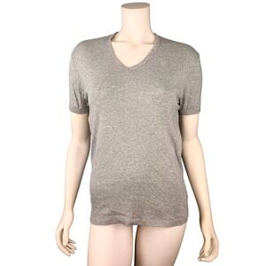 G-Star Raw T-Shirt Women S Gray V-Neck Short Sleeve Sustainable Logo Tee